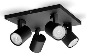 Philips - Spot LED RGBW reglabil RUNNER 4xGU10/6,5W/230V negru