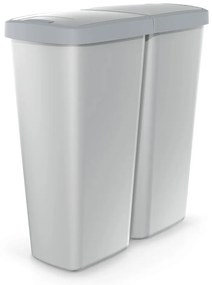 Coș de gunoi DUO gri, 50 l, gri