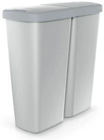 Coș de gunoi DUO gri, 50 l, gri