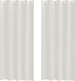 vidaXL Cortină din Voile cu perdele 2 pcs Crem 245 x 140 cm Poliester