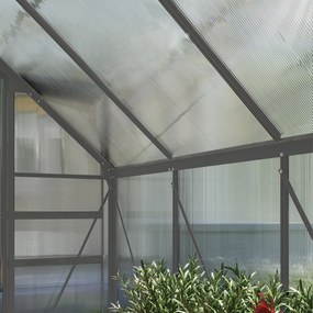 Outsunny Sera Walk-In Aluminiu &amp; Policarbonat – Ventilatie si Jgheab | Aosom Romania