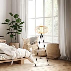 Briloner 1759011 - Lampă de podea 1xE27/10W/230V bambus/negru