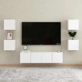 vidaXL Set dulapuri TV, 6 piese, alb, lemn prelucrat