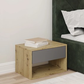 Noptiera Pedro, 1 Sertar, Stejar Artisan/Antracit, 53 x 35 x 33 cm