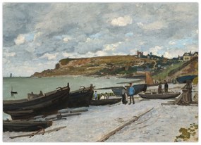 Tablou pe sticlă - Claude Monet, Sainte Adresse, reproducere (70x50 cm)