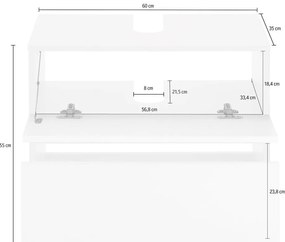 Dulap alb pentru chiuvetă Støraa Wisla, 60 x 55 cm