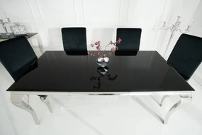 Masa Dining Eleganta, Sticla, Negru, Modern Barock 200cm