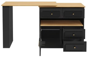 Masă de bar extensibilă cu spațiu de depozitare, Negru | Aosom Romania