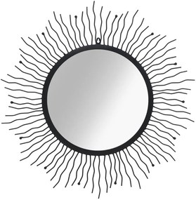Oglinda de perete, negru, 80 cm, raze de soare 1, 80 cm