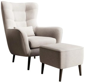 Fotoliu cu suport picioare Veneza VZ1  (crem + negru). 1098941