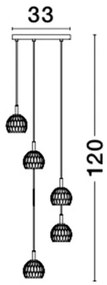 Lustra eleganta design modern cu 5 pendule Lara