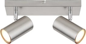 Aplica de perete / tavan cu 2 spoturi directionabile design modern ROBBY nickel mat