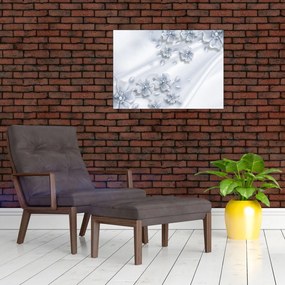 Tablou pe sticlă - Design flori (70x50 cm)