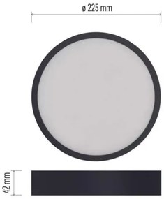 Plafonieră LED/21W/230V 3000/3500/4000K d. 22,5 cm neagră