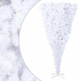 vidaXL Brad de Crăciun artificial inversat, cu suport, alb, 180 cm