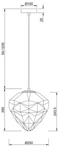 Pendul Globo Maytoni E27, Gri, P053PL-01GR, Germania