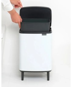 Cos de gunoi Brabantia Bo Small Hi 1006647, 12 L, Deschidere lina si silentioasa, Baza antiderapanta, Alb
