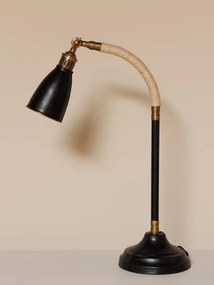 Lampa de masa, cu insertii din piele naturala, Aventura