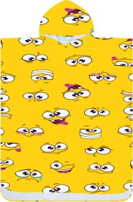 Poncho prosop de plaja SMILE galben 80x145 cm