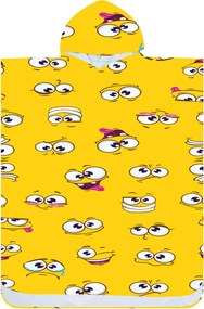 Poncho prosop de plaja SMILE galben 80x145 cm