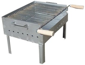 Gratar carbune portabil, realizat manual, tabla 1.5 mm, dimensiune 40x 30 cm