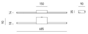 Aplica de perete LED pentru oglinda baie IP44 One alb