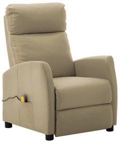 289729 vidaXL Fotoliu de masaj rabatabil, cappuccino, piele ecologică