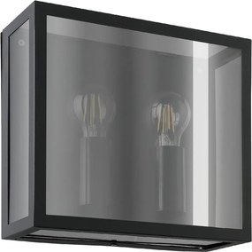 Eglo 31566 - Aplică de perete pentru exterior ALAMONTE SMOKE 2xE27/40W/230V IP44 neagră