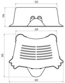 AQUALINE 366410 Treaptă de baie antiderapantăpentru copii Duck, gri