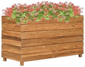 vidaXL Strat înălțat, 100x40x55 cm, lemn de tec reciclat și oțel