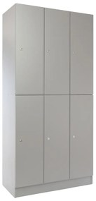 Dulap din lemn Visio LUX - 6 cutii, 90 x 45 x 185 cm, incuietoare cilindrica, gri