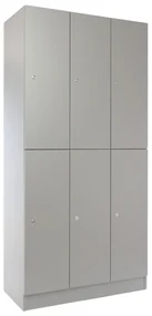 Dulap din lemn Visio LUX - 6 cutii, 90 x 45 x 185 cm, incuietoare cilindrica, gri