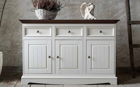 Comodă lemn masiv nuc Linea Alb-, 130 × 45 × 85 cm