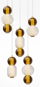 Lustra LED suspendata design modern decorativ Drop 5L auriu