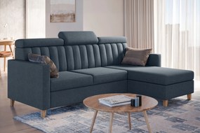 Colțar cu funcție de dormit Vario universal - bleumarin șenil Wind 77
