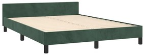 Cadru de pat cu tablie, verde inchis, 140x200 cm, catifea Verde inchis, 140 x 200 cm, Nasturi de tapiterie
