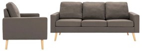 3056642 vidaXL Set de canapele, 2 piese, gri taupe, material textil