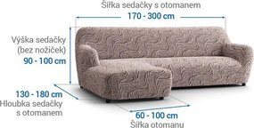 Gaico Huse bielastice BRILLANTE maro canapea cu otoman stânga (l. 170 - 300 cm)