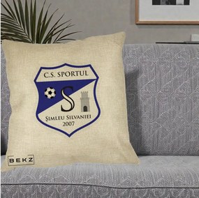 Perna Personalizata CS Sportul Simleu Silvaniei 2007, 40x40 cm, Crem, Husa Detasabila, Perna Inclusa, BEKZ®
