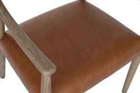 Fotoliu din piele naturala si structura din lemn de frasin