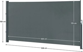 Paravan lateral, antracit, 3x1,8 m, TAKSA NEW TYP 2