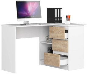 Masă PC de colț Bodhi (alb + stejar sonoma) (D). 1069056