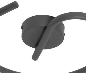 Plafoniera de design neagră cu auriu cu 3 lumini rotundă - Noud