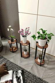 Suport pentru flori Flower Desk Round - Nuc