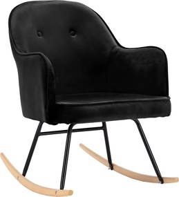 vidaXL Scaun balansoar, negru, catifea