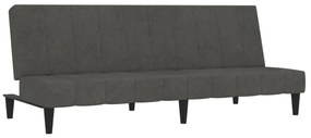 340662 vidaXL Canapea extensibilă cu 2 locuri, gri închis, microfibră