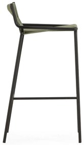Scaun de bar verde din metal (înălțime șezut 65 cm) Emily – Marckeric