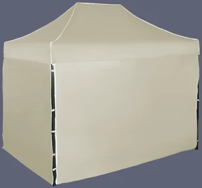 Pavilion de grădină 2x3m - din oțel, 4 pereţi laterali, Bej