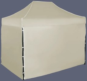 Pavilion de grădină 2x3m - din oțel, 4 pereţi laterali, Bejă