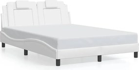 vidaXL Cadru de pat, Viana, fără saltea, alb, 120x200 cm, piele ecologică